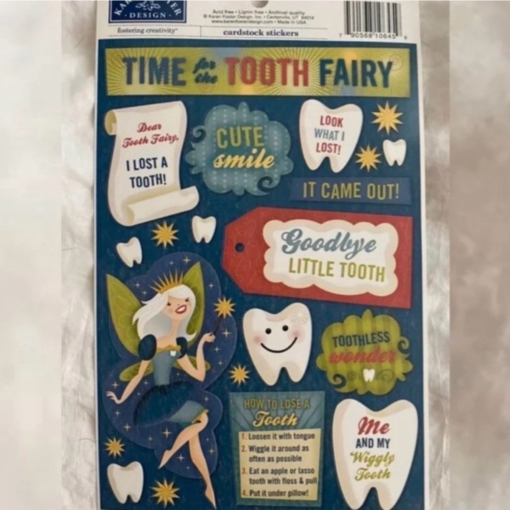 💞 New Tooth Fairy Milestone Scrapbook Craft Stickers